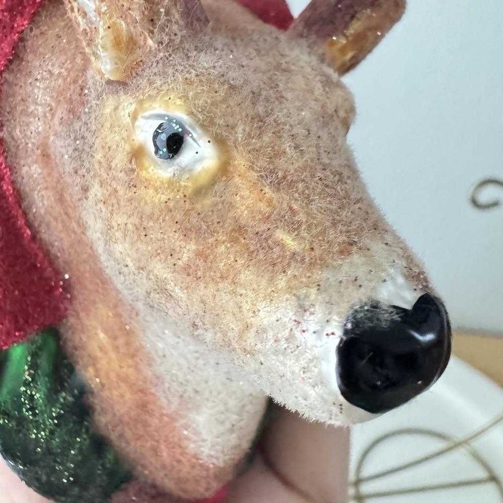 Inge-Glas Germany Deer Buck Head Plaque Glass Ornament Cabin Decor Rustic - Picture 10 of 10